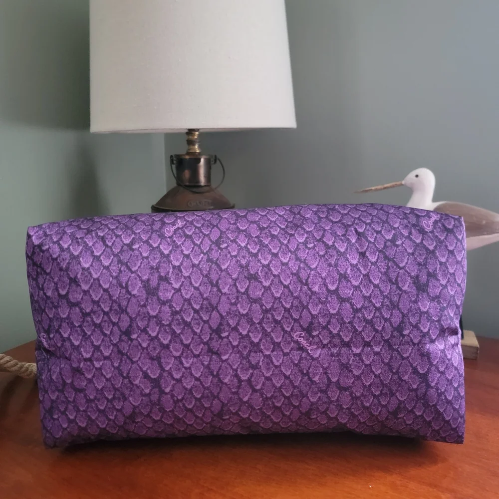 NWT Coach F77461 Gateway Snakeprint Packable Weekender Purple Canvas Pouch Bag - Picture 5 of 16